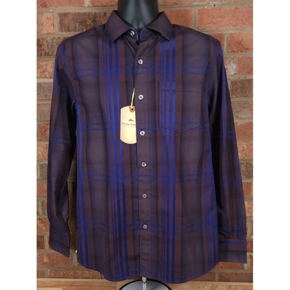Tommy Bahama Long Sleeve Shirt Size Small State Room Plaid Button Up Collared